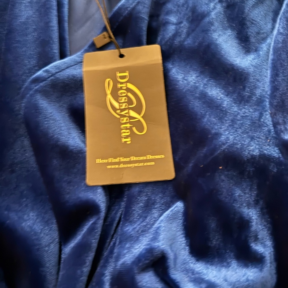 Dressy Star Royal Blue Velvet Contrast Sequin Wrap Dress Elegant Glam XXL NWT - Picture 3 of 8